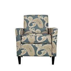 angeloHOME Sutton Feathered Paisley French Blue Arm Chair