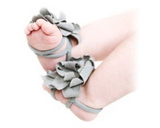 Baby Girl Cotton Pram Barefoot Shoes Infant Toddler Socks Gray Shoes