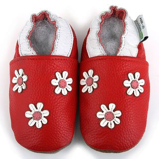 Three Flowers Soft Sole Leather Baby Shoes