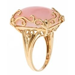 Yach 14k Yellow Gold Pink Opal Fashion Ring
