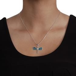 Tressa Sterling Silver Blue Opal Dragonfly Necklace