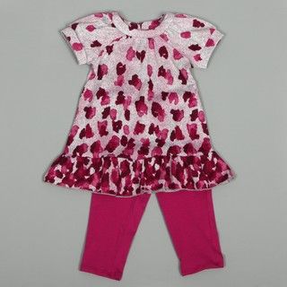 Hype Toddler Girls Pink Legging and Dress Set