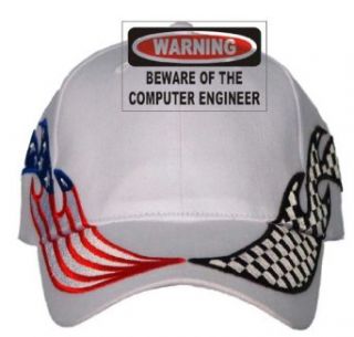 WARNING BEWARE OF THE COMPUTER ENGINEER USA Flag / Checker
