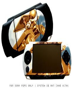 Gold 3D Golf Cart Removable Skins Sticker For SONY PSP