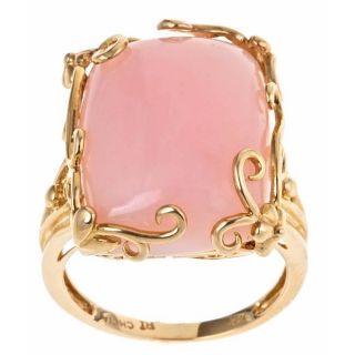 Yach 14k Yellow Gold Pink Opal Fashion Ring