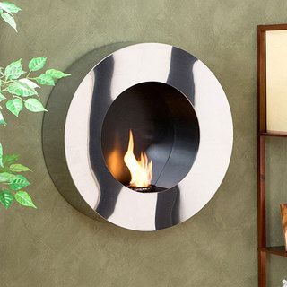 Round Stainless Steel Wall mount Fireplace