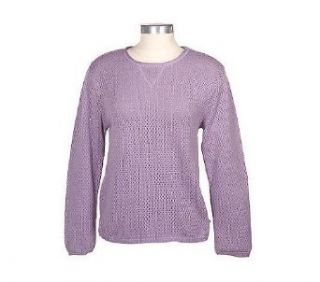 Modern Soul Pointelle Knit Crew neck Sweater Clothing