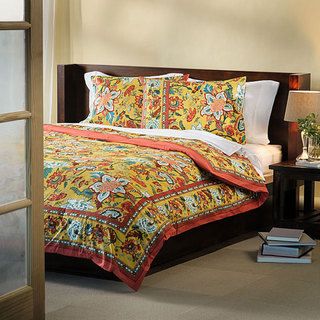 Country Style 3 piece Queen size Duvet Cover Set (India)