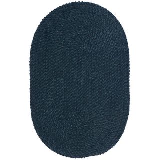 Softex Solid Braided Oval Navy Rug (36 x 56)