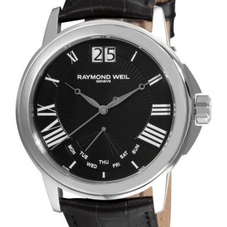 Raymond Weil Mens Tradition Black Face Day Date Watch