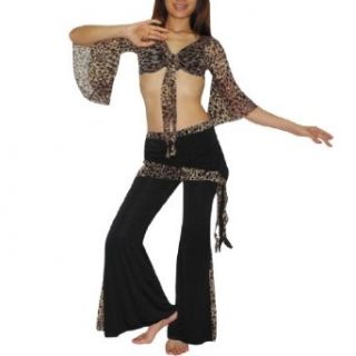 2 PIECE SET Ladies Sexy Exotic Belly Dance Sheer Cropped