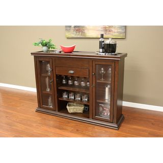 Roswell Cherry Finish Home Bar with Sliding Top