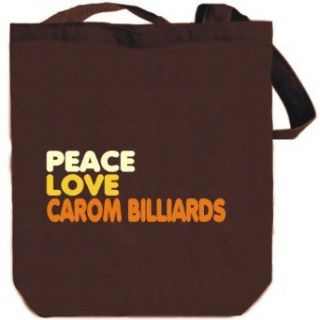 PEACE , LOVE AND Carom Billiards Brown Canvas Tote Bag