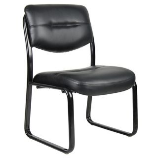 Boss Black LeatherPlus Bonded Leather Guest Chair