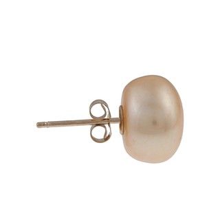 DaVonna 14k Gold Golden Cultured Freshwater Pearl Earrings (9 10 mm