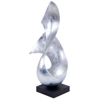 Casa Cortes Modern 26 inch Silver Abstract Swirl Table Sculpture Decor