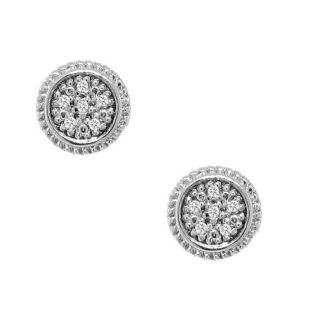 Sterling Silver 1/10ct TDW Diamond Round Earrings