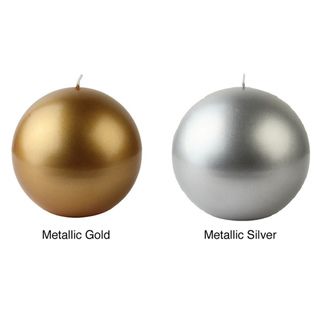 Metallic 3 inch Ball Candles (Case of 36)
