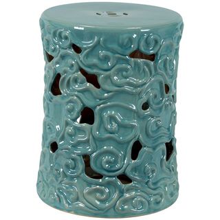 Urban Trends Collection Ceramic Garden Stool Turquoise