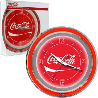 Red Coca Cola Double Ring Neon Clock