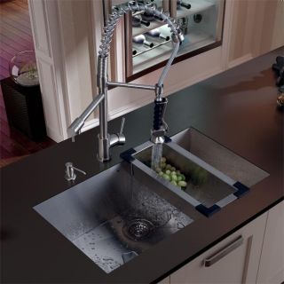 Vigo Undermount Stainless Steel Kitchen Sink, Faucet, Dispenser, and