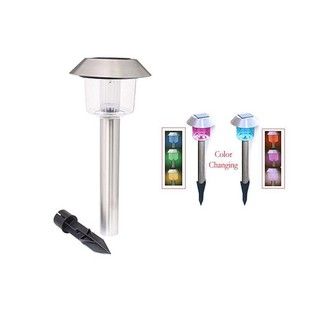 Stainless Steel Color Changing Solar Lights (Set of 12)