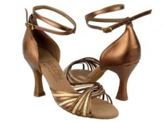 com X Strap Ballroom Dance Shoe (8, Dark Tan with Gold Scale) Shoes