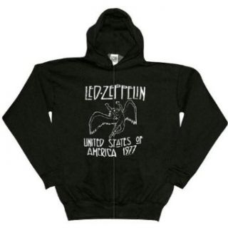 Led Zeppelin   US77 Distressed Zip Hoodie Clothing