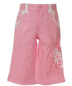 Flapdoodles Pink Embroidered Capri Pants