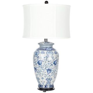 Indoor 1 light White and Blue Gardens Table Lamp