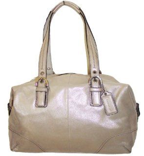 Soho Metallic Leather Bi Way Satchel Handbag 17220 Champagne Shoes