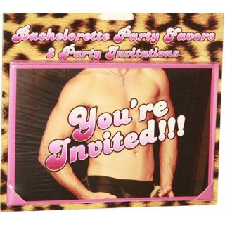 Bachelorette Party Leopard Print Hunk Invitations (Pack of 8