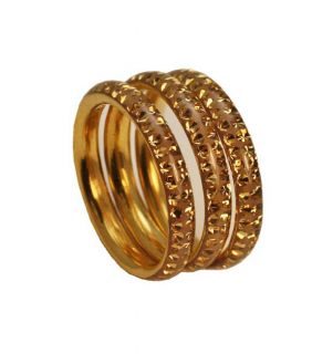 Goldplated Sterling Silver Colorado Topaz 3 piece Stackable Ring Set