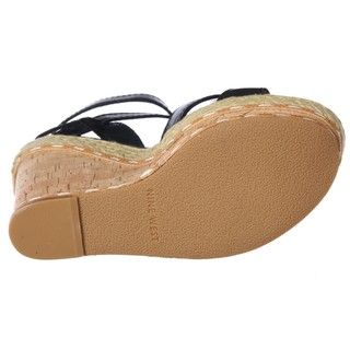 Nine West Womens Bottos Cork Wedge Sandals