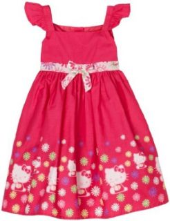 Hello Kitty Girls 2 6x Poplin Dress, Cerise, 2T Clothing