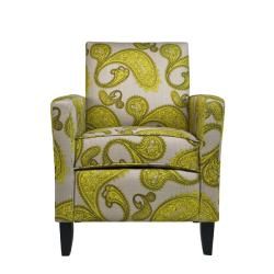 angeloHOME Sutton Modern Lemongrass Paisley Arm Accent Chair