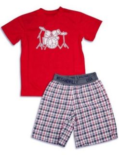 Wes and Willy   Boys Short Sleeve Shortie Pajamas, Red