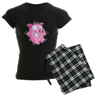 Artsmith, Inc. Womens Dark Pajamas Pig Cartoon Clothing