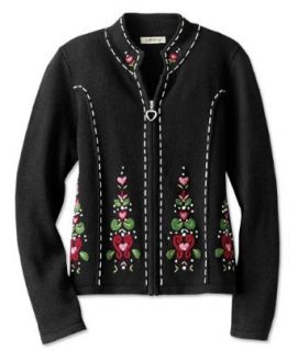 Embroidered Zip front Cardigan Clothing