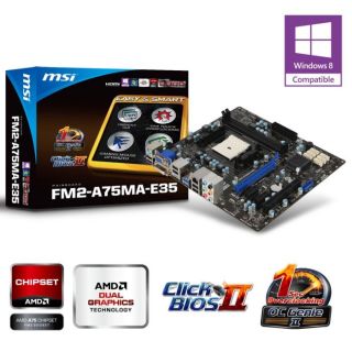 Carte mère Socket AMD FM2   Chipset AMD A75   4 slots DDR3   PCI