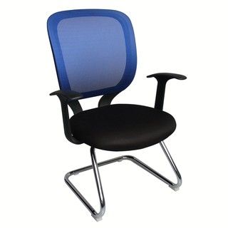 Foust Contemporary Blue Mesh Visitor Chair