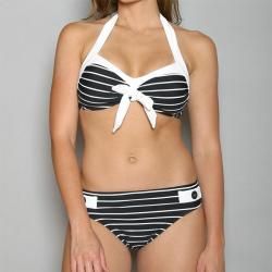 Jantzen Womens Striped Halter Top 2 piece Swimsuit