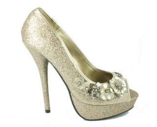 Decor Front   Delicious Shoes Mirani S Gold Glitter or Cement Shoes