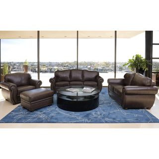 Abbyson Living Richfield 4 Piece Premium Top grain Leather Sofa