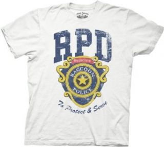 Resident Evil RPD Badge Mens T shirt (X Large, White