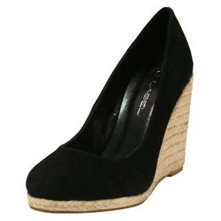 Classic Black Espadrille Style Wedge Heels Size 9.5 Shoes