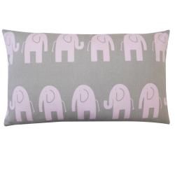 Jiti Pillows Kids Pink and Grey Elephant print Rectangle Decorative