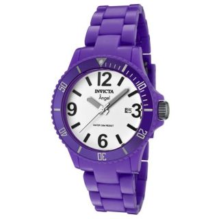 Invicta Womens Angel White Dial Purple Plastic Watch