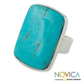 Sterling Silver Caribbean Mosaic Turquoise Ring (Mexico)