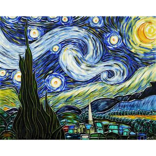 Vincent Van Gogh, Starry Night Hand painted Trivet/Wall Accent Tile